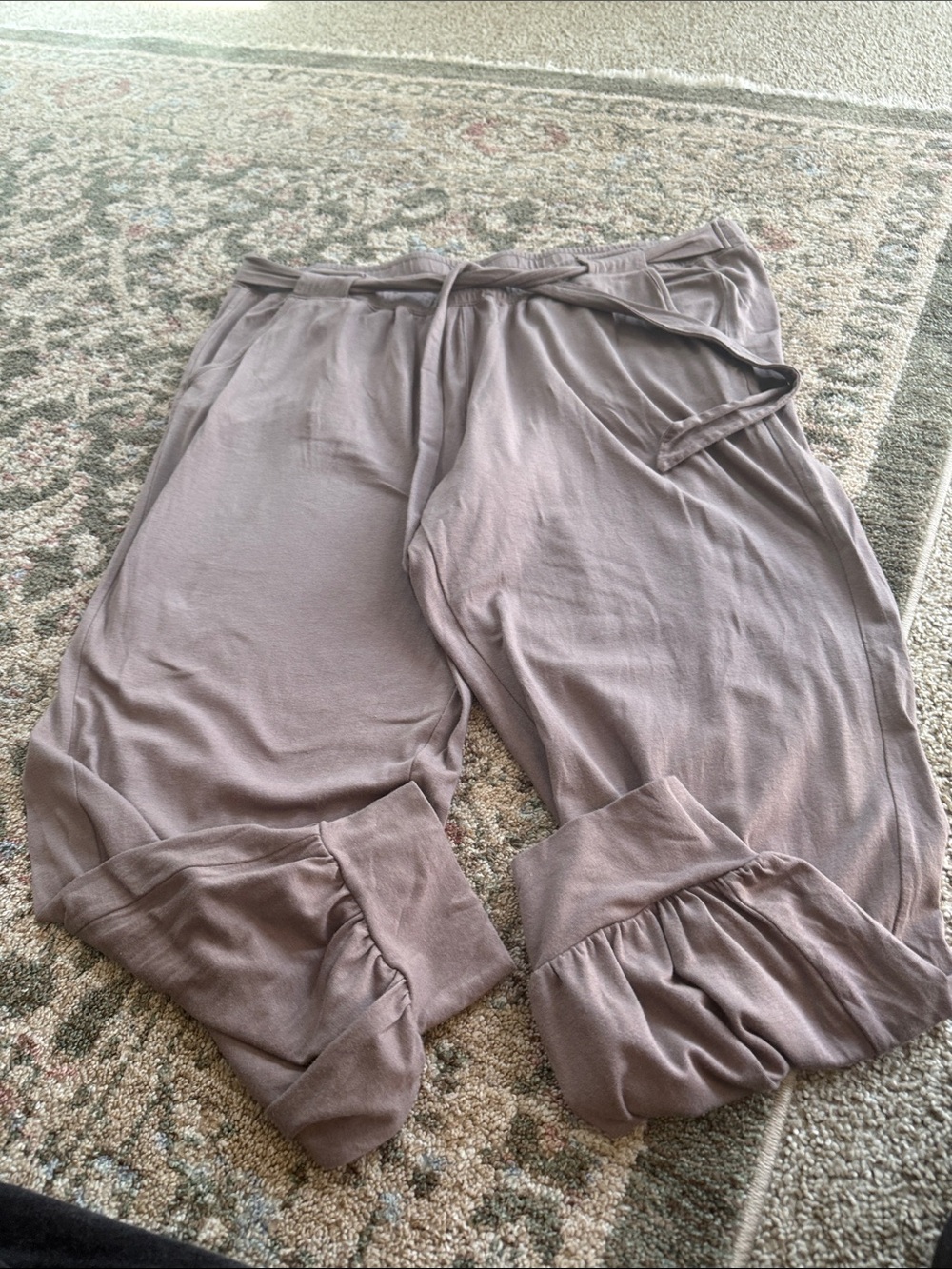 Any body Soft Taupe Jogger Pants with Gathered Cuffs size 1XP